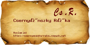Csernyánszky Réka névjegykártya