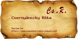 Csernyánszky Réka névjegykártya